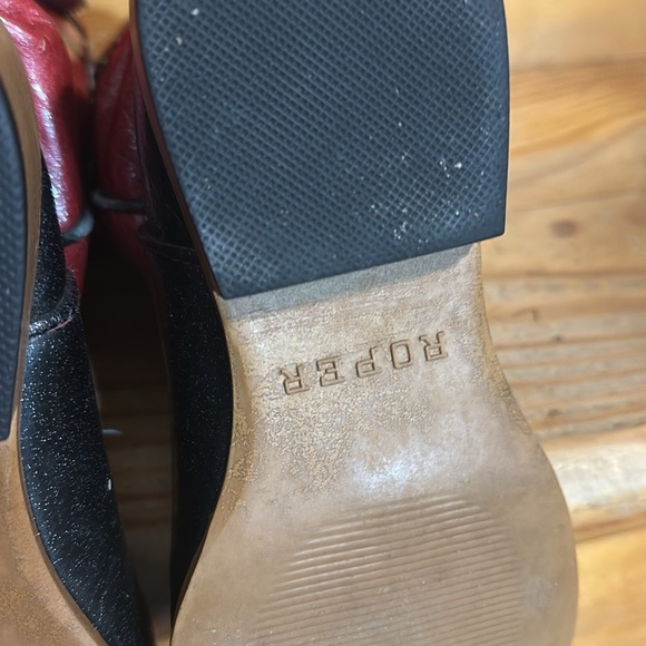 ROPER KIDS Red and Black Western Cowboy Boots - Picture 10 of 12